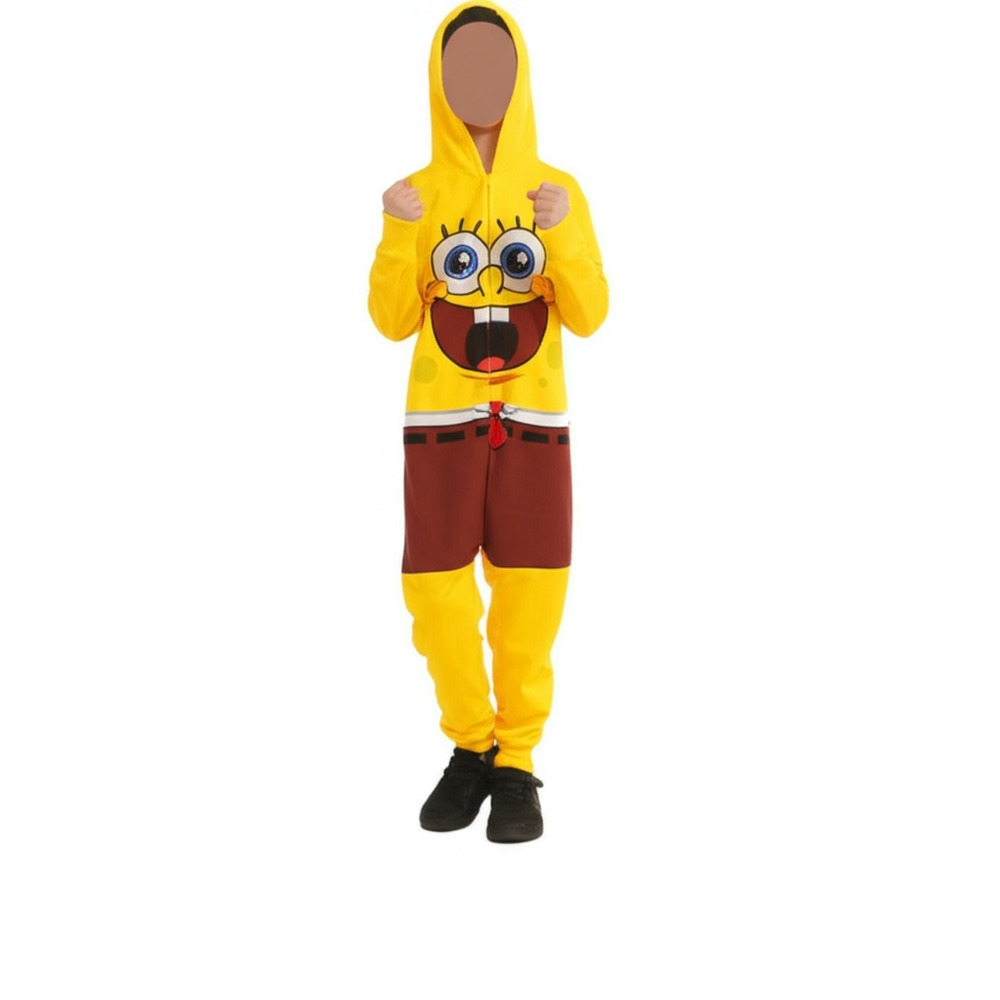 Opposuits Spongebob Hooded Jumpsuit Kids 2-4Y Yellow Halloween Costume NWT